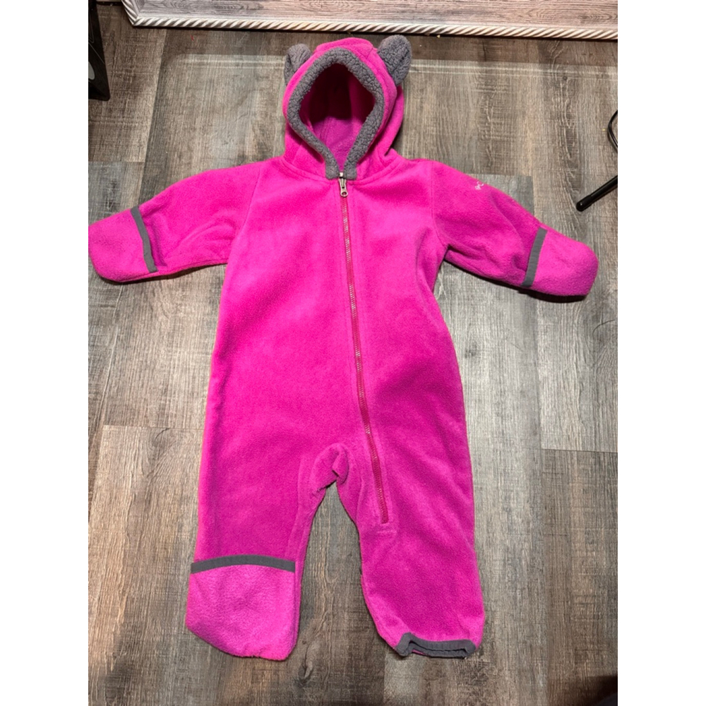 Baby Columbia‎ Pink & Gray Fleece Footie 6-12 Months